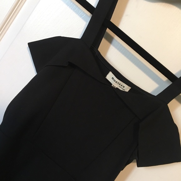 💘Monteau black dress over the shoulder sleeves! - Picture 4 of 11